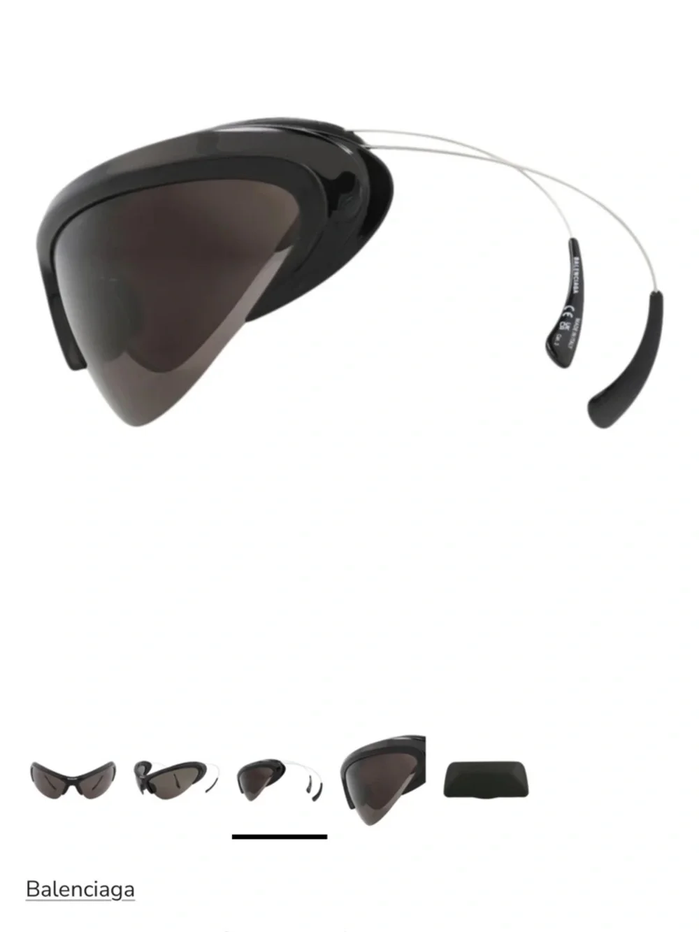Balenciaga Men’s Black Wrap Shield Sunglasses